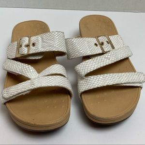 Vionic White Strappy Wedge Sandals, Size 9 US